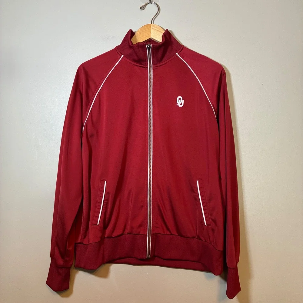 Nike Team Oklahoma Sooners Track Jacket Crimson Red Full Zip XXL 20-22 OU Logo